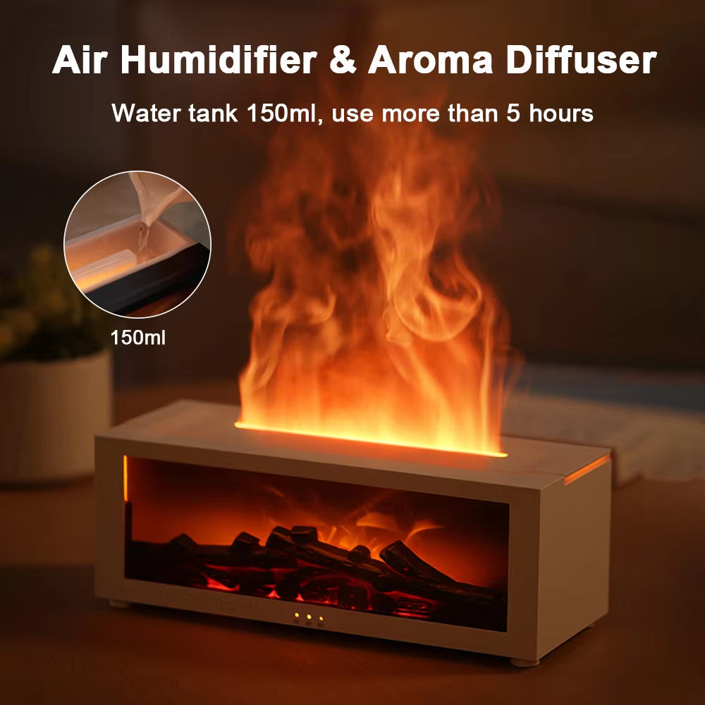Plamenový aroma difuzér – designový zvlhčovač s efektem ohně
