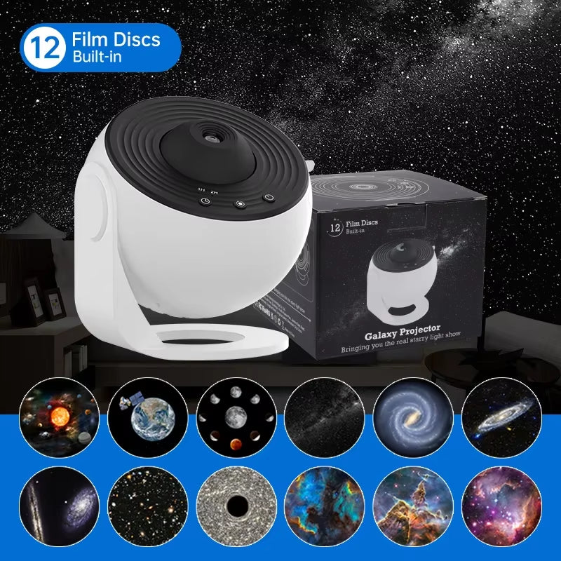 Velký projektor hvězd Galaxy (13") – rotující lampa s planetami a mlhovinou
