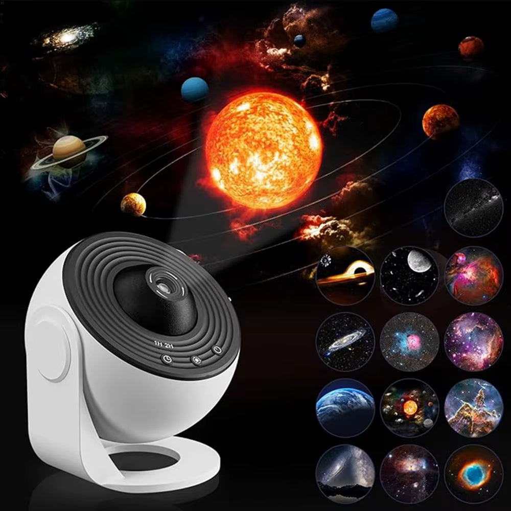 Velký projektor hvězd Galaxy (13") – rotující lampa s planetami a mlhovinou