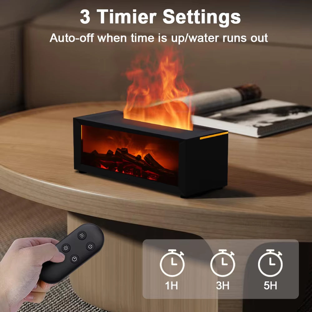 Plamenový aroma difuzér – designový zvlhčovač s efektem ohně