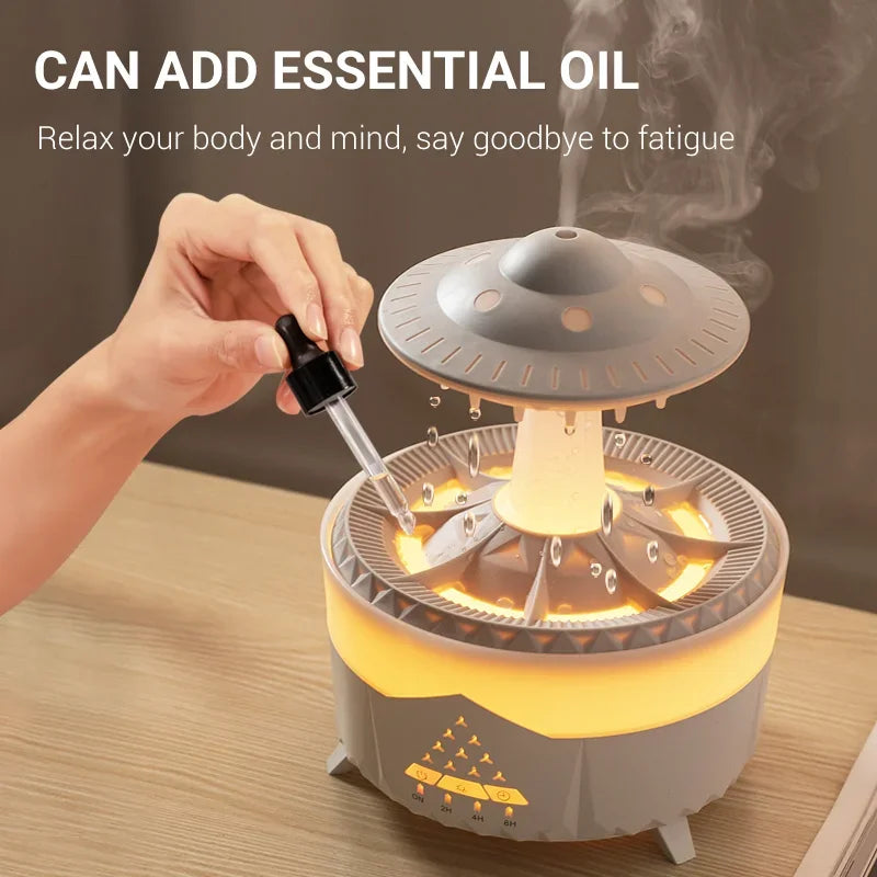 Aroma difuzér „Rain Cloud“ – zvlhčovač ve tvaru UFO s jemným světlem