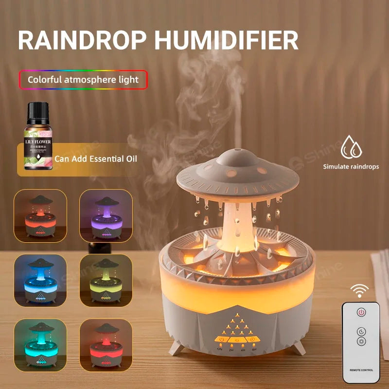 Aroma difuzér „Rain Cloud“ – zvlhčovač ve tvaru UFO s jemným světlem