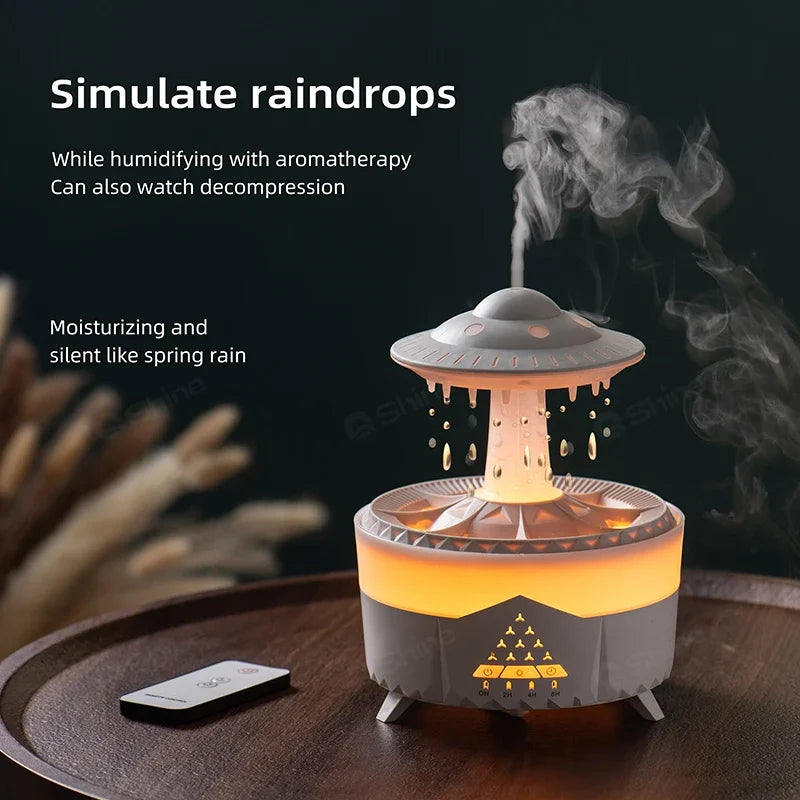 Aroma difuzér „Rain Cloud“ – zvlhčovač ve tvaru UFO s jemným světlem
