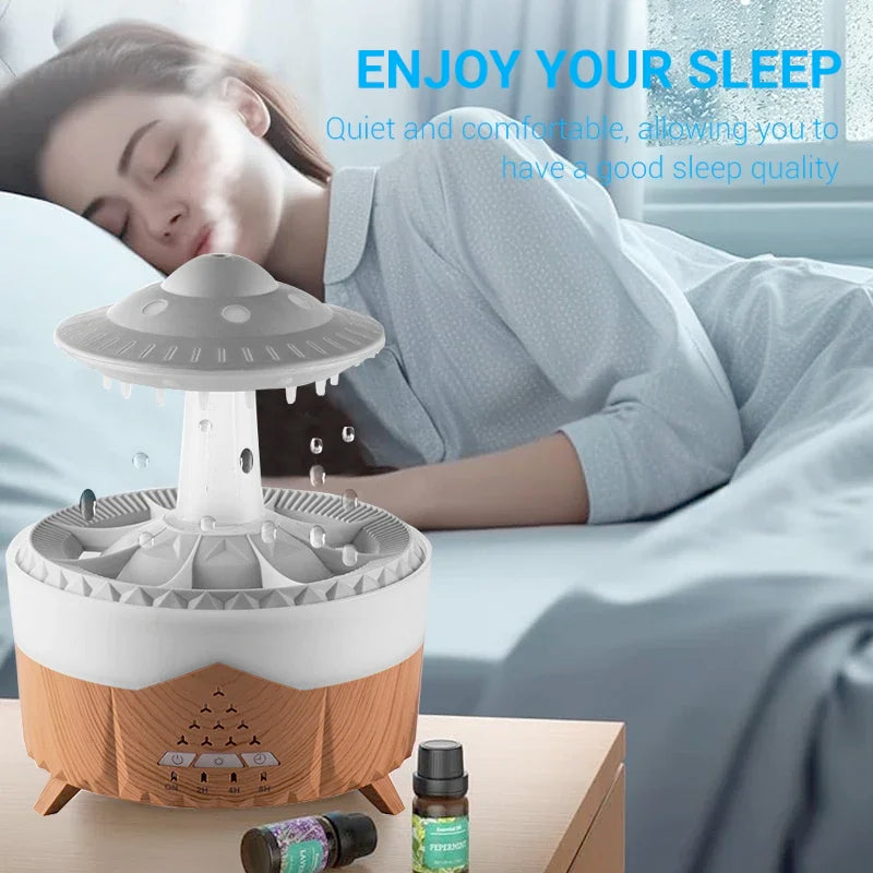 Aroma difuzér „Rain Cloud“ – zvlhčovač ve tvaru UFO s jemným světlem