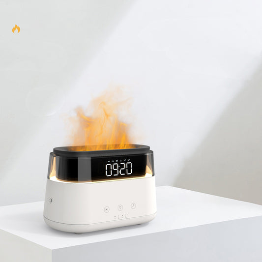 Aroma difuzér s efektem plamene a hodinami – pro klidnou atmosféru