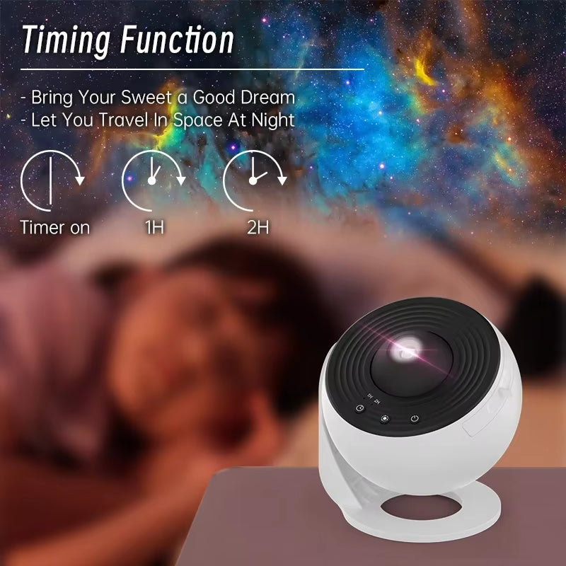 Velký projektor hvězd Galaxy (13") – rotující lampa s planetami a mlhovinou